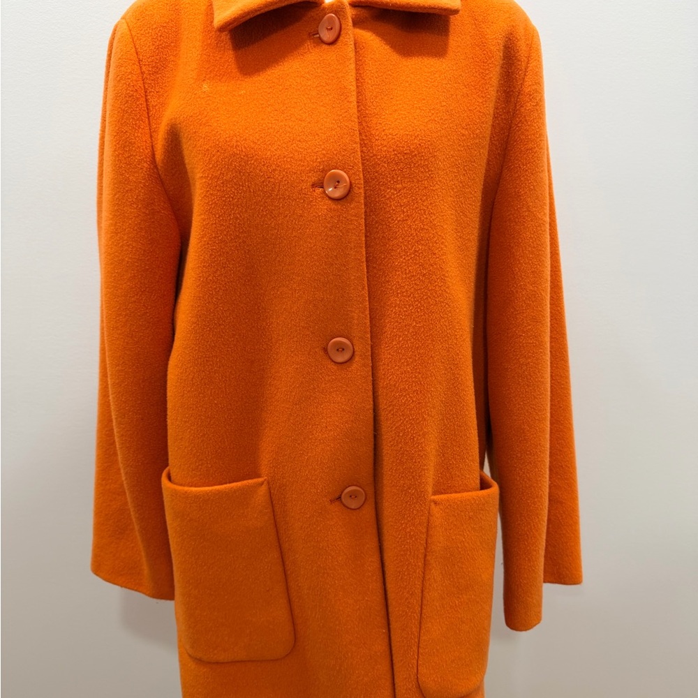 TRIBU™ Orange Wool Coat – Size 10 / 44